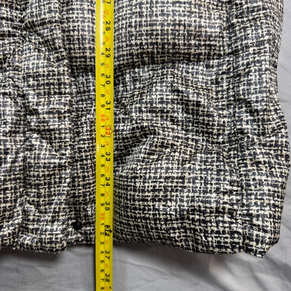 Uniqlo Ultra Light Down Long Puffer Coat XL Houndstooth AOP Packable Cozy Brown - Picture 9 of 11